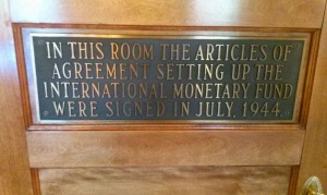 This small room within the Mount Washington Hotel is where the historic agreements were signed establishing the International Monetary Fund and World Bank in 1944.