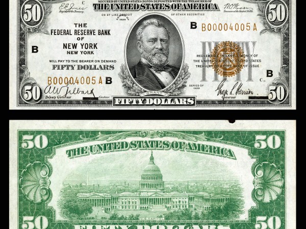 $50 Federal Reserve Bank Note (1929) depicting Ulysses S. Grant - Futures
