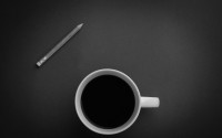 Black and white cups black pencils - coffee rally
