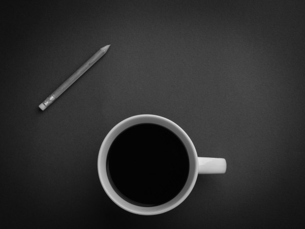 Black and white cups black pencils - coffee rally