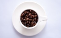 Coffee beans cup plate saucer - risky assets