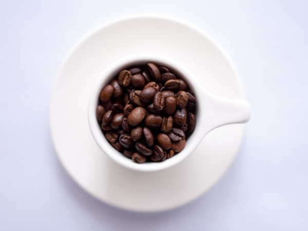 Coffee beans cup plate saucer - risky assets